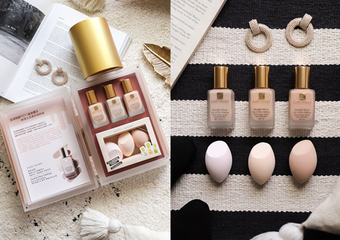 Estee Lauder 雅詩蘭黛 - 全球熱銷NO.1底妝霸主「粉持久完美持妝粉底」搭配超實用的底妝輔助神器「CNW玩色美妝蛋組」 底妝越上越服貼 清透高遮瑕!24小時完美持妝持色!