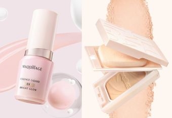 【MAQuillAGE 心機彩粧】 2026 夏天底妝小心機： 全新#裸光牛奶粉底添加穀胱甘肽 搭配#星魅輕羽粉餅打造全天持久輕霧光 讓妳越晚臉越亮