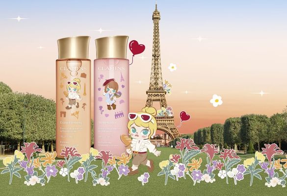 【CLARINS 克蘭詩】 克蘭詩 X POP MART 首度驚喜跨界 明星美肌水、彈簧水推出 MOLLY 花漾巴黎限定包裝 夏日輕抗老保養,超可愛限定禮贈限量收藏