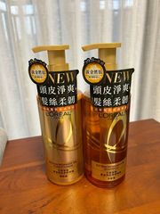 萊雅黃金胜肽柔韌修護護髮素外包裝使用是黃金