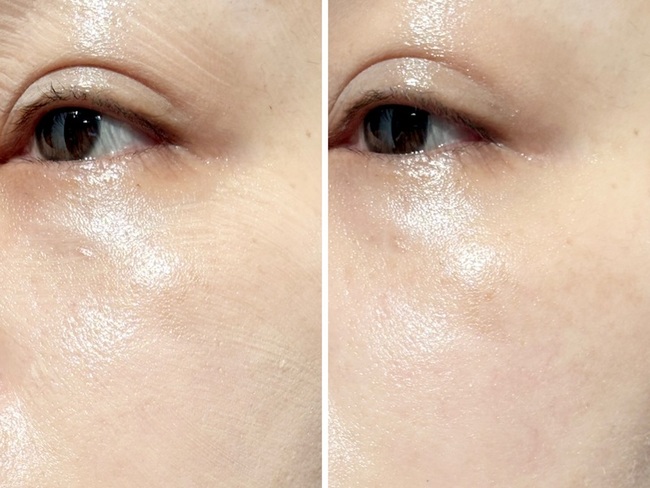 兩層粉底讓眼周的膚色更均勻些